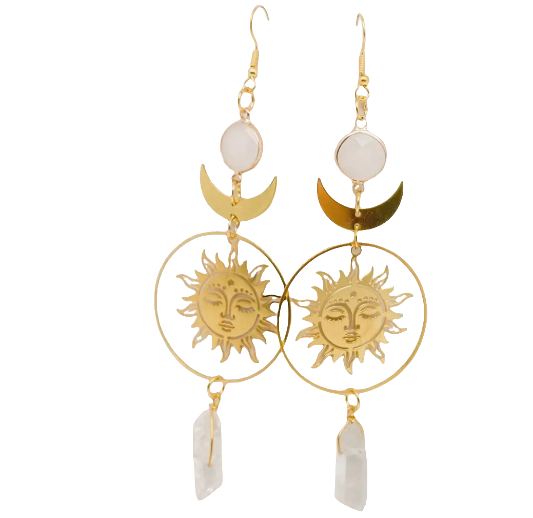Crystal Sun&Moon Earrings