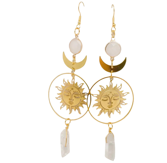 Crystal Sun&Moon Earrings